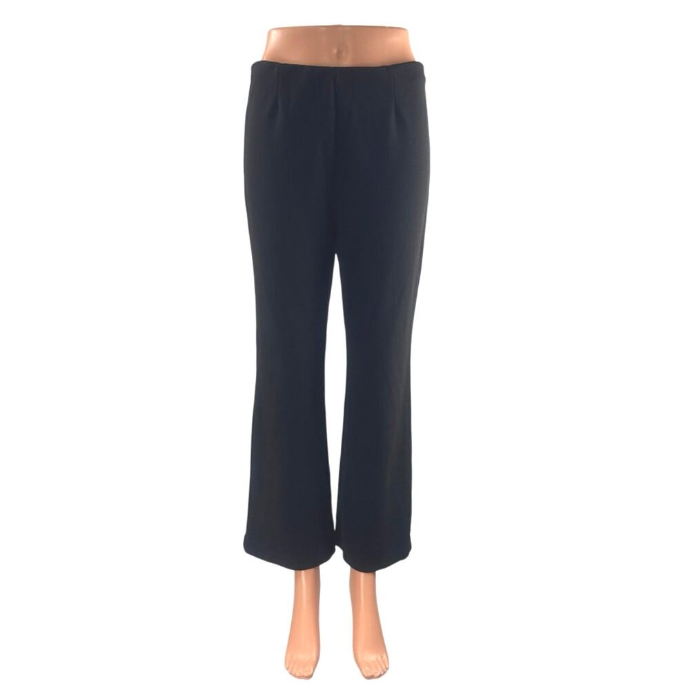 MNG Mango Women's Black High Rise Flared Bootcut Career Trousers Pants Size M